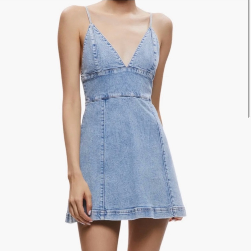 Alice & Olivia Denim Spaghetti Strap Dress